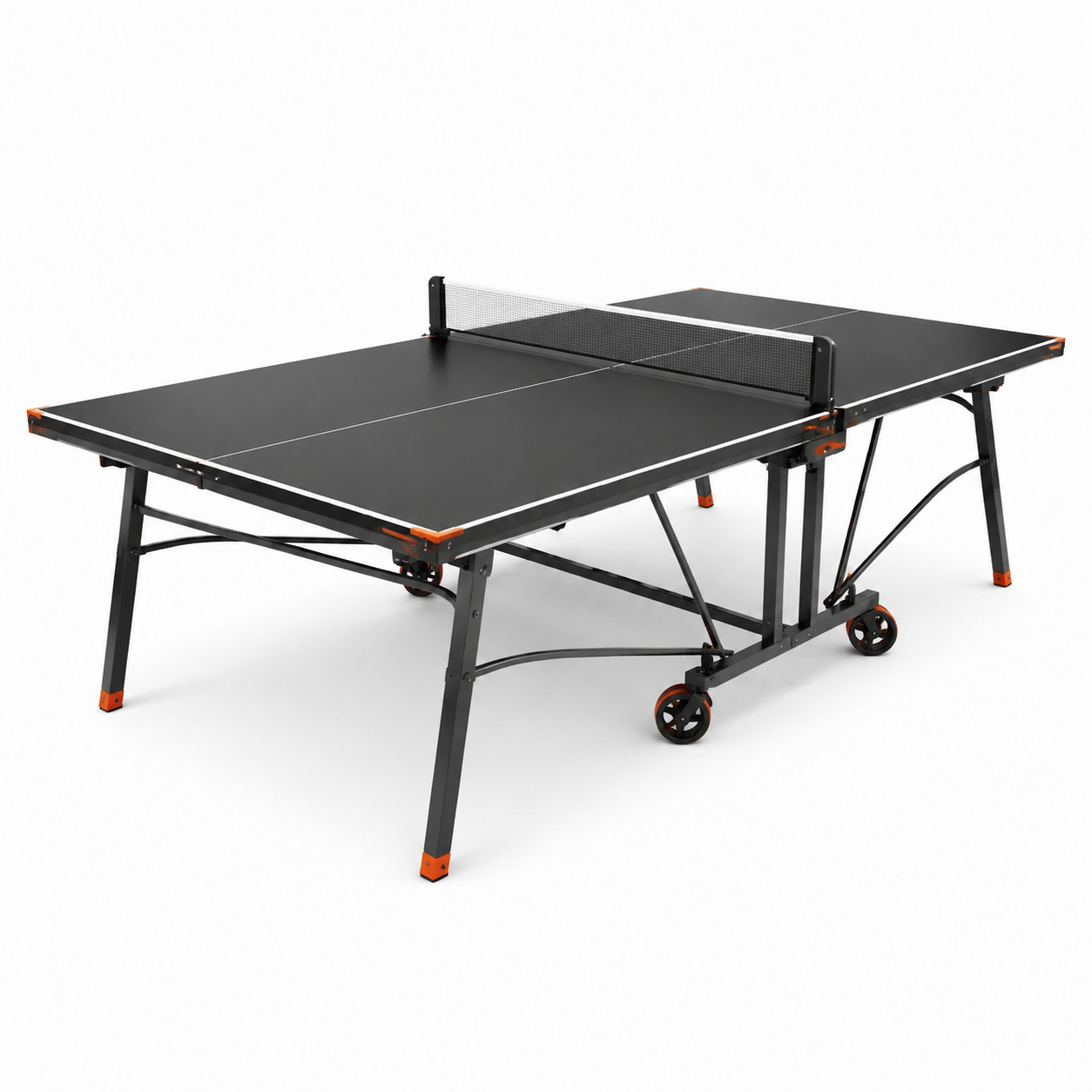 Tavolo da Ping Pong Pieghevole 274x152.5x76 cm Acciaio Nero