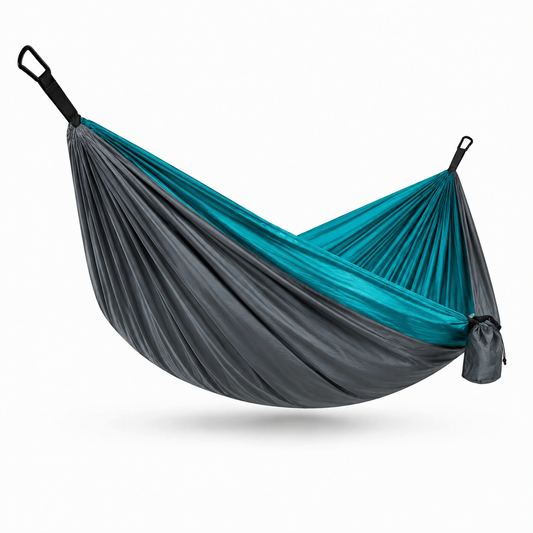Amaca da Campeggio in Nylon Grigio/Turchese 275x140 cm