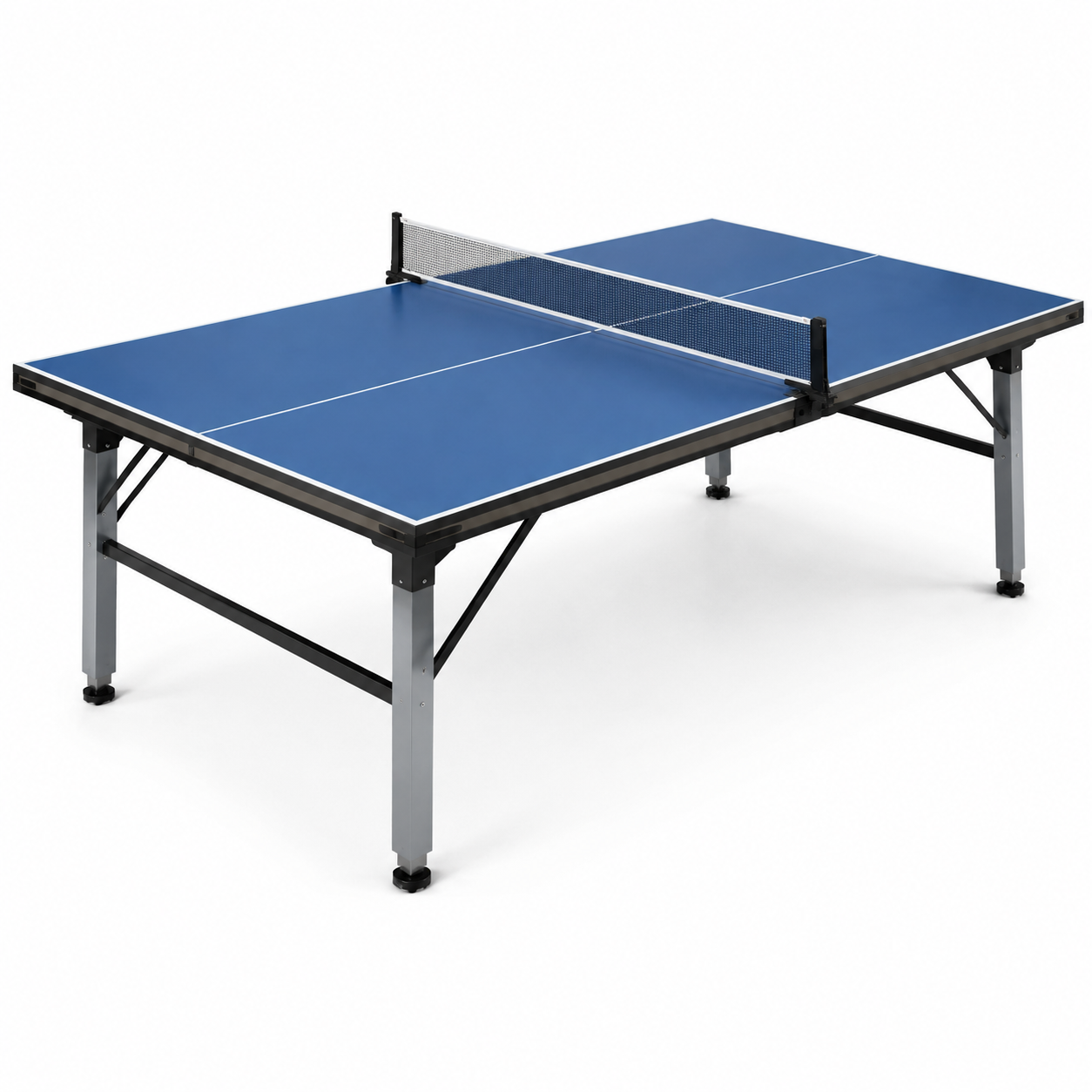 Tavolo da Ping Pong Indoor in Legno e Metallo Blu